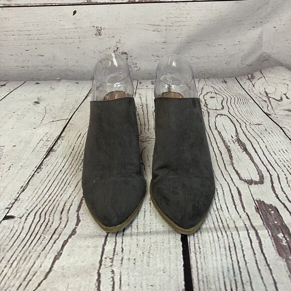American Eagle Shoes Womens‎ 7 Gray Mule Suede Open Back Clog Block Heel - Picture 3 of 10